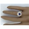 Image 5 : 2.10 CTW Natural Sapphire 18K Solid White Gold Diamond Ring
