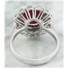 Image 4 : 4.10 CTW Ruby 14K White Gold Diamond Ring