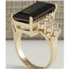 Image 3 : 10.65 CTW Natural Green Tourmaline And Diamond Ring 14K Solid Yellow Gold