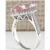 Image 3 : 6.82 CTW Natural Morganite And Diamond Ring In 18K White Gold