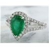 Image 2 : 2.65 CTW Emerald 18K White Gold Diamond Ring