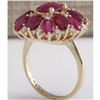 Image 3 : 7.72 CTW Natural Red Ruby And Diamond Ring 14K Solid Yellow Gold