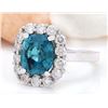 Image 2 : 7.84 CTW Natural Zircon 18K Solid White Gold Diamond Ring