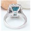 Image 3 : 7.84 CTW Natural Zircon 18K Solid White Gold Diamond Ring