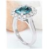 Image 4 : 7.84 CTW Natural Zircon 18K Solid White Gold Diamond Ring