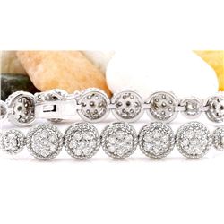 3.75 CTW Natural Diamond 14K Solid White Gold Bracelet