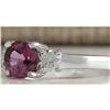 Image 2 : 1.70 CTW Natural Pink Ceylon Sapphire Diamond Ring 14k Solid White Gold
