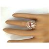 Image 5 : 5.70 CTW Natural Morganite 18K Solid Rose Gold Diamond Ring