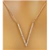 Image 1 : 0.40 CTW Diamond 18K Rose Gold "V" Necklace