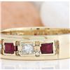 Image 2 : 1.30 CTW Natural Ruby 18K Solid Yellow Gold Diamond Ring
