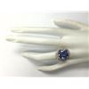 Image 4 : 14.68 CTW Natural Blue Tanzanite And Diamond Ring In 14K Yellow Gold