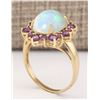Image 3 : 4.51 CTW Natural Opal And Amethyst Ring In 14k Yellow Gold