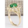 Image 3 : 2.30 CTW Natural Emerald And Diamond Ring In 18K Yellow Gold