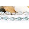 Image 1 : 20.00 CTW Natural Aquamarine 18K Solid White Gold Bracelet