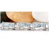 Image 4 : 20.00 CTW Natural Aquamarine 18K Solid White Gold Bracelet