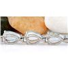 Image 5 : 20.00 CTW Natural Aquamarine 18K Solid White Gold Bracelet