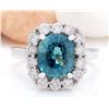 Image 1 : 7.84 CTW Natural Zircon 14K Solid White Gold Diamond Ring