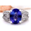 Image 1 : 5.96 CTW Natural Tanzanite 18K Solid White Gold Diamond Ring