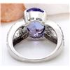Image 3 : 5.96 CTW Natural Tanzanite 18K Solid White Gold Diamond Ring