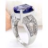 Image 4 : 5.96 CTW Natural Tanzanite 18K Solid White Gold Diamond Ring