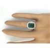 Image 5 : 3.90 CTW Natural Emerald 18K Solid White Gold Diamond Ring