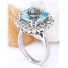 Image 4 : 7.01 CTW Natural Aquamarine 18K Solid White Gold Diamond Ring