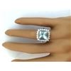 Image 5 : 7.01 CTW Natural Aquamarine 18K Solid White Gold Diamond Ring