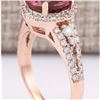 Image 3 : 3.49 CTW Natural Pink Tourmaline And Diamond Ring 14k Solid Rose Gold