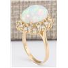Image 3 : 7.15 CTW Natural Opal And Diamond Ring In 14k Yellow Gold