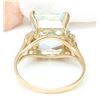 Image 3 : 5.16 CTW Natural Aquamarine 18K Solid Yellow Gold Diamond Ring