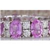 Image 1 : 7.71 CTW Natural Pink Ceylon Sapphire Diamond Ring 18K Solid White Gold