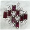 Image 1 : 3.30 CTW Ruby 18K White Gold Diamond Ring