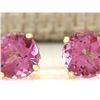 Image 1 : 3.00 CTW Natural Pink Tourmaline Earrings 18K Solid Yellow Gold