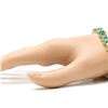 Image 6 : 34.68 CTW Natural Emerald 14K Solid Yellow Gold Diamond Bracelet