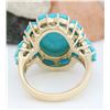 Image 4 : 9.02 CTW Natural Turquoise 18K Solid Yellow Gold Ring