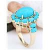 Image 5 : 9.02 CTW Natural Turquoise 18K Solid Yellow Gold Ring