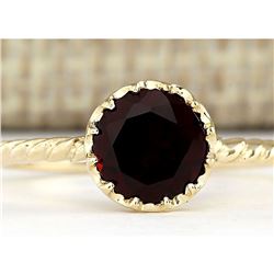 1.50 CTW Natural Garnet Ring In 18K Yellow Gold