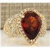 Image 2 : 8.20 CTW Natural Madeira Citrine And Diamond Ring In 18K Yellow Gold