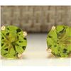 Image 1 : 3.00 CTW Natural Peridot Earrings 18K Solid Yellow Gold