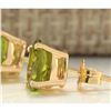 Image 2 : 3.00 CTW Natural Peridot Earrings 18K Solid Yellow Gold