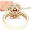 Image 3 : 3.98 CTW Natural Ruby 18K Solid Yellow Gold Diamond Ring