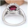 Image 4 : 2.40 CTW Natural Tourmaline 18K Solid White Gold Diamond Ring