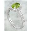 Image 3 : 1.95 CTW Peridot 14K White Gold Diamond Ring