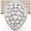 Image 1 : 3.70 CTW Natural Diamond Ring In 18K White Gold