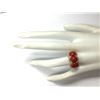 Image 4 : 5.10 CTW Natural Red Coral And Diamond Ring 18K Solid Yellow Gold