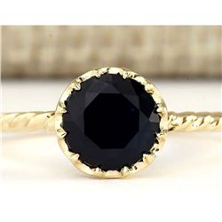 1.30 CTW Natural Blue Sapphire Ring In 18K Yellow Gold