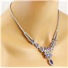 Image 2 : 18.86 CTW Natural Tanzanite 18K Solid White Gold Diamond Necklace