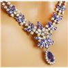 Image 3 : 18.86 CTW Natural Tanzanite 18K Solid White Gold Diamond Necklace