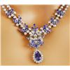 Image 4 : 18.86 CTW Natural Tanzanite 18K Solid White Gold Diamond Necklace
