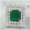 Image 1 : 6.50 CTW Emerald 18K White Gold Diamond Ring